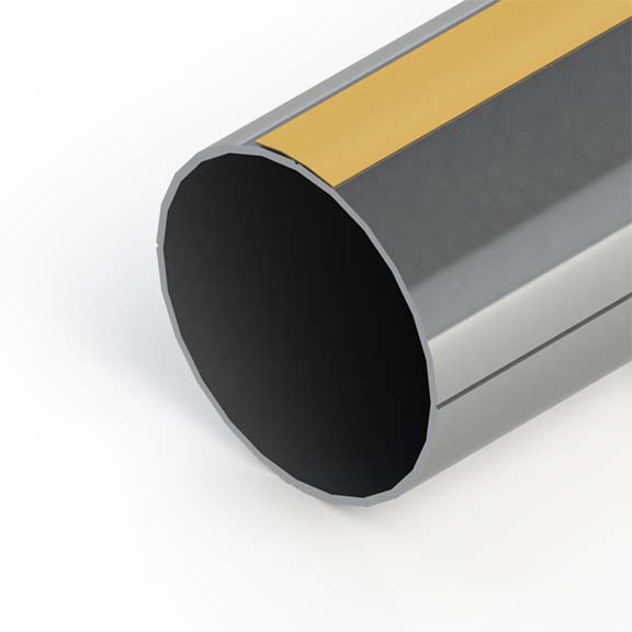 0-154-TU-50001 | 2" (50 mm) Smooth Motor Aluminum Tube withTape, Mill Finish