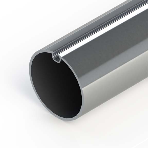 0-154-TU-78022 | 3 1/16" (78mm) Alu. Grooved Tube 19.5' Mill Finish